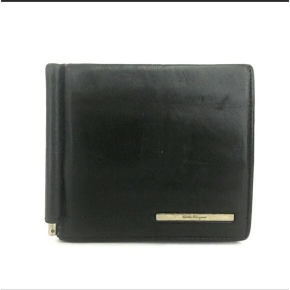 Salvatore Ferragamo Black Leather Bifold Wallet /1A7776. 668132 - Picture 1 of 8